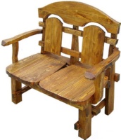 Деревянная 2-местная скамья-кресло Посад