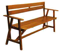 Скамейка деревянная Семейная деревянный скамейка со спинкой с подлокотниками
